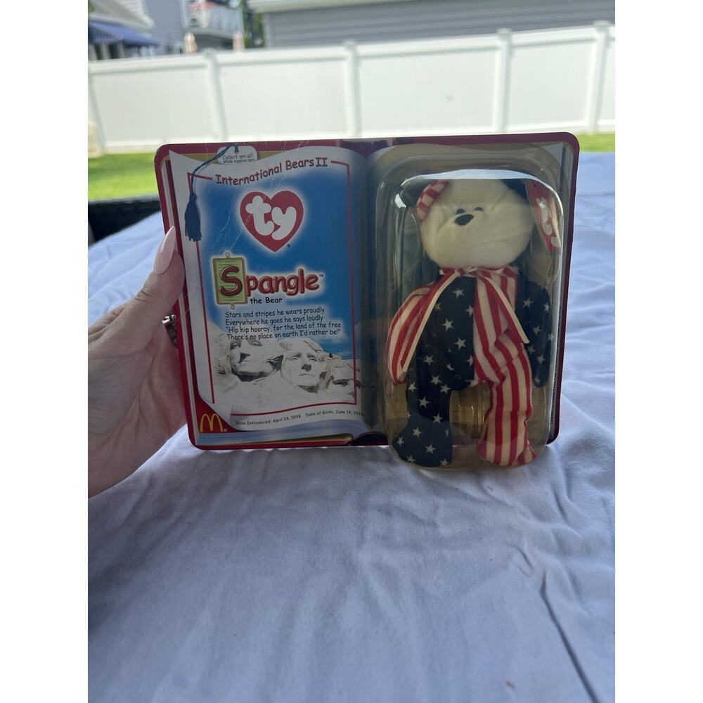 NEW Ty McDonald's Spangle the Bear, International Bears II, Teenie Beanie Babies
